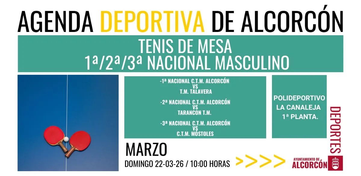 TENIS DE MESA / 1ª, 2ª Y 3ª NACIONAL MASCULINO CLUB TENIS DE MESA ALCORCÓN
