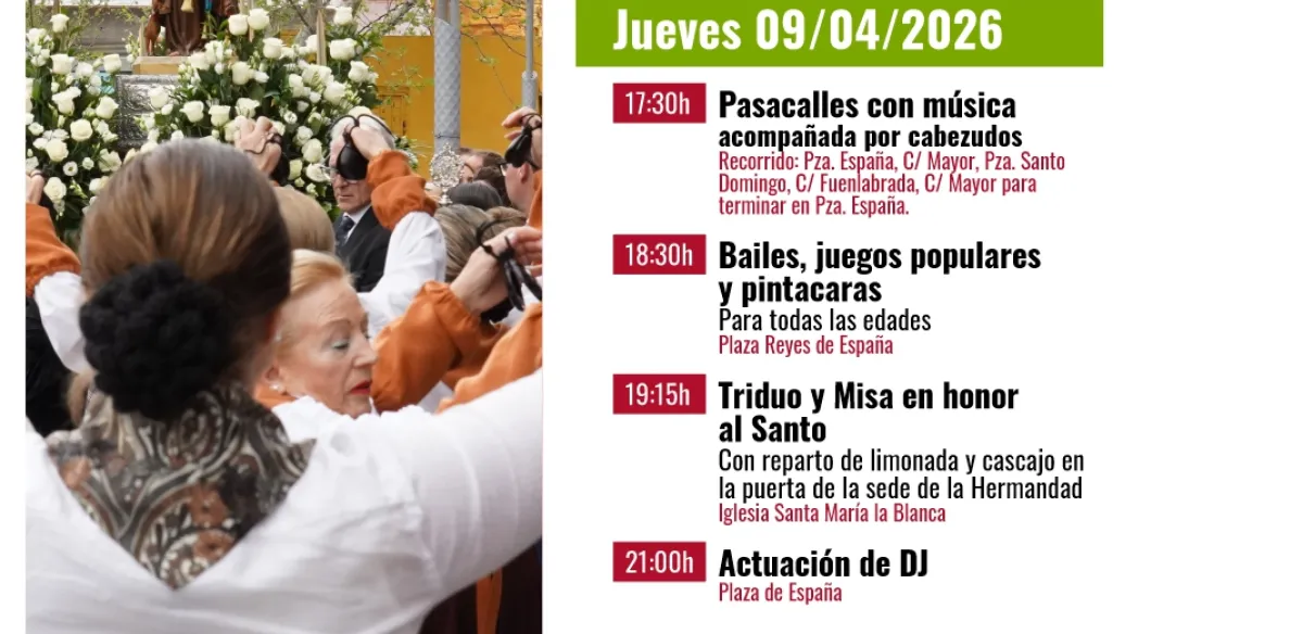 FIESTAS DE SANTO DOMINGO Y SAN DOMINGUÍN. JUEVES 9 ABRIL