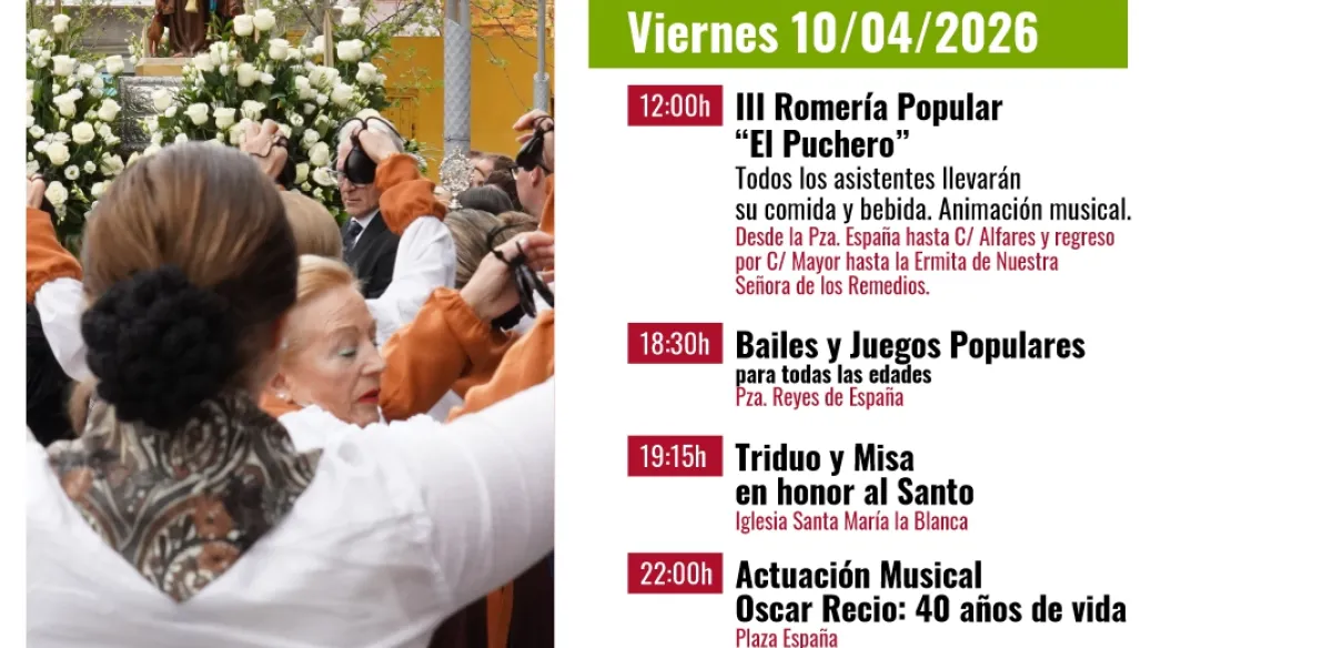 FIESTAS DE SANTO DOMINGO Y SAN DOMINGUÍN  Viernes 10 de abril