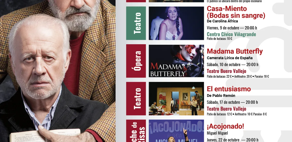 PROGRAMACIÓN DE ADULTOS DE ARTES ESCÉNICAS.  OCTUBRE