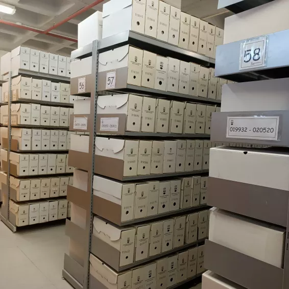 Cajas en uno de los depósitos